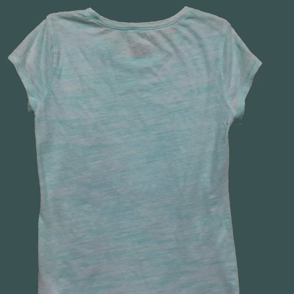 Girls Short Sleeve Shirt, Medium, Printed Light Green, Age 8-10 - Picture 3 of 5